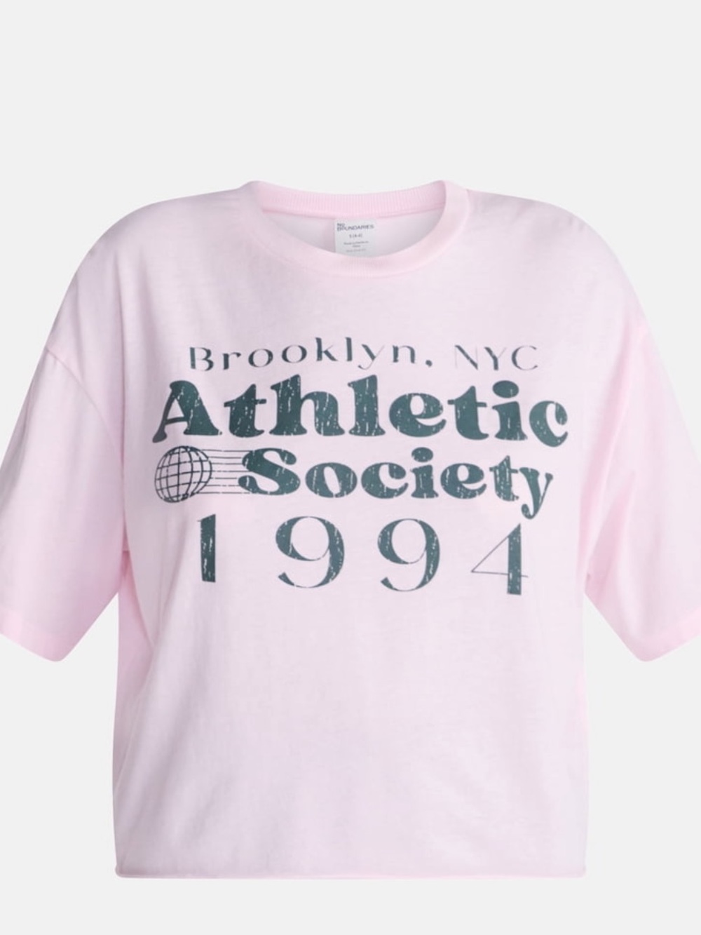 No Boundaries Boxy Cropped Graphic Tee,